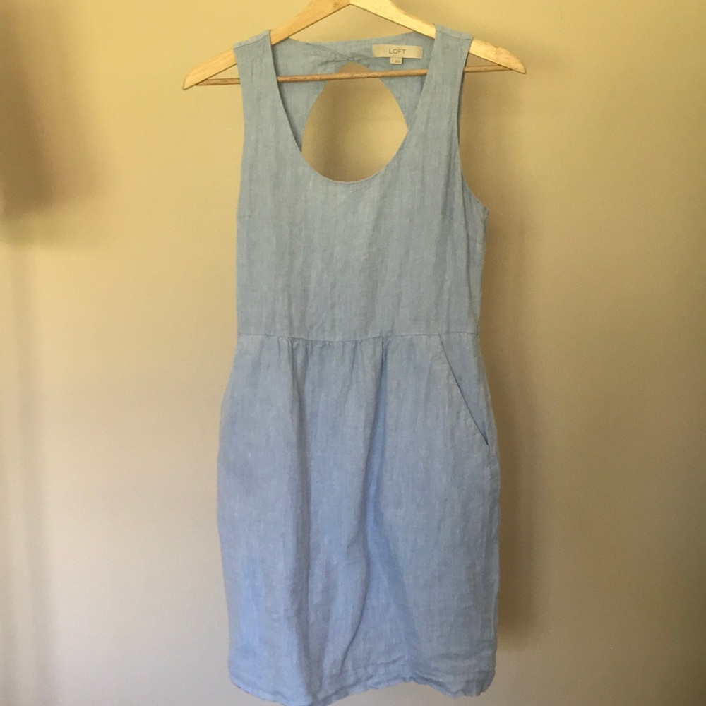LOFT | Pocketed Chambray Dress